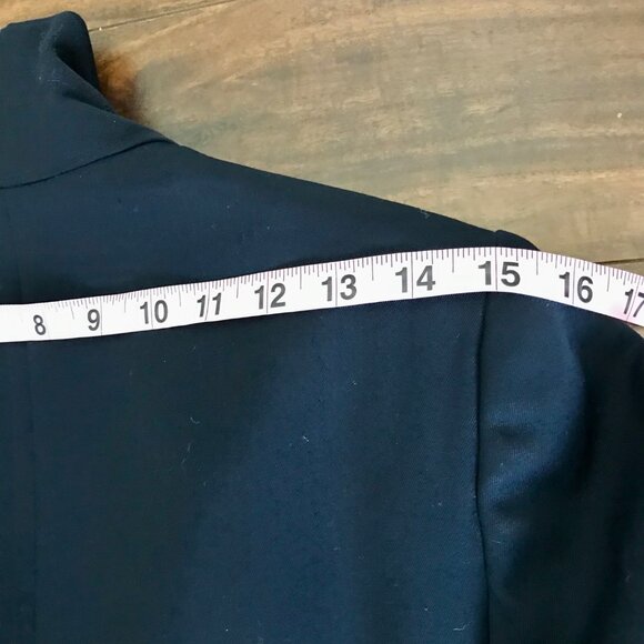Classiques‎ Entier 100% Wool Vintage Navy Blue Women's Blazer. Size Petite XS - Picture 13 of 13